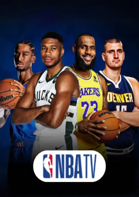 NBA courtside (Regular season and playoffs through the Finals.) — illustrative IPTV artwork, available through an IPTV subscription
